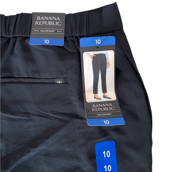Banana Republic Black Tapered Leg Ankle Pants size 10 New With Tags. - Picture 3 of 5